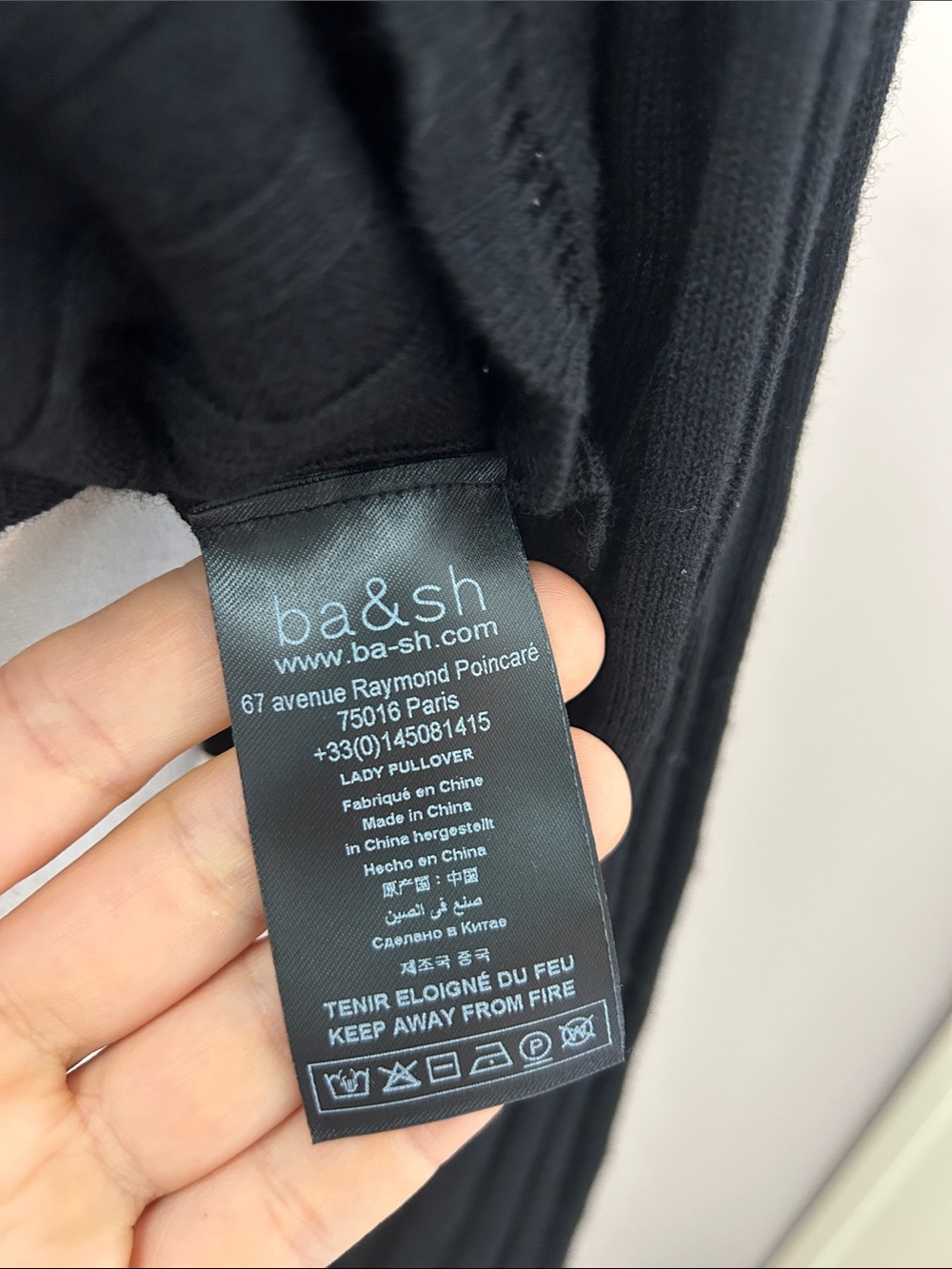 ba&sh Black Ribbed Mock-Neck Long Sleeve Top - Picture 9 of 10
